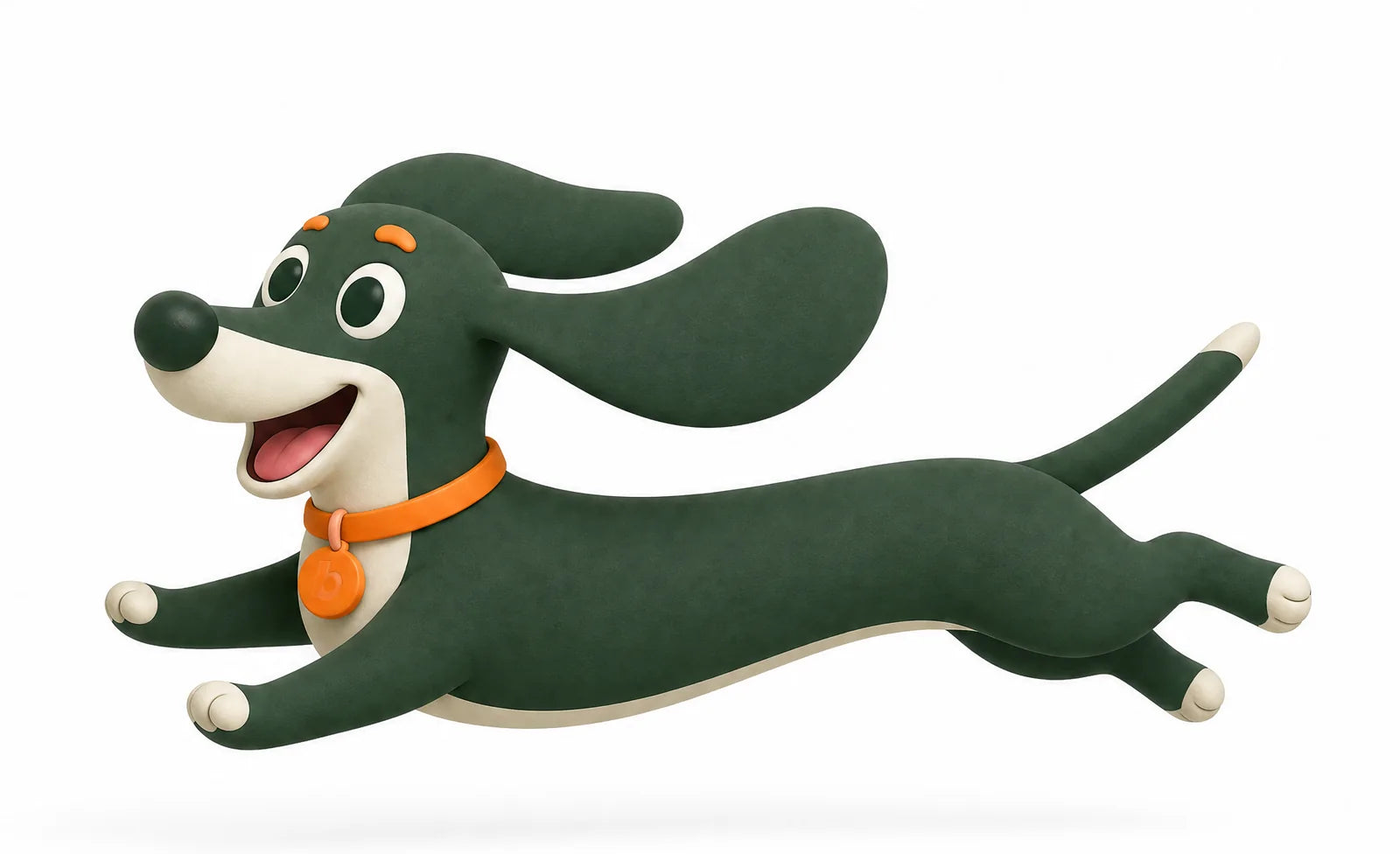 Mascote dachshund da bollball correndo