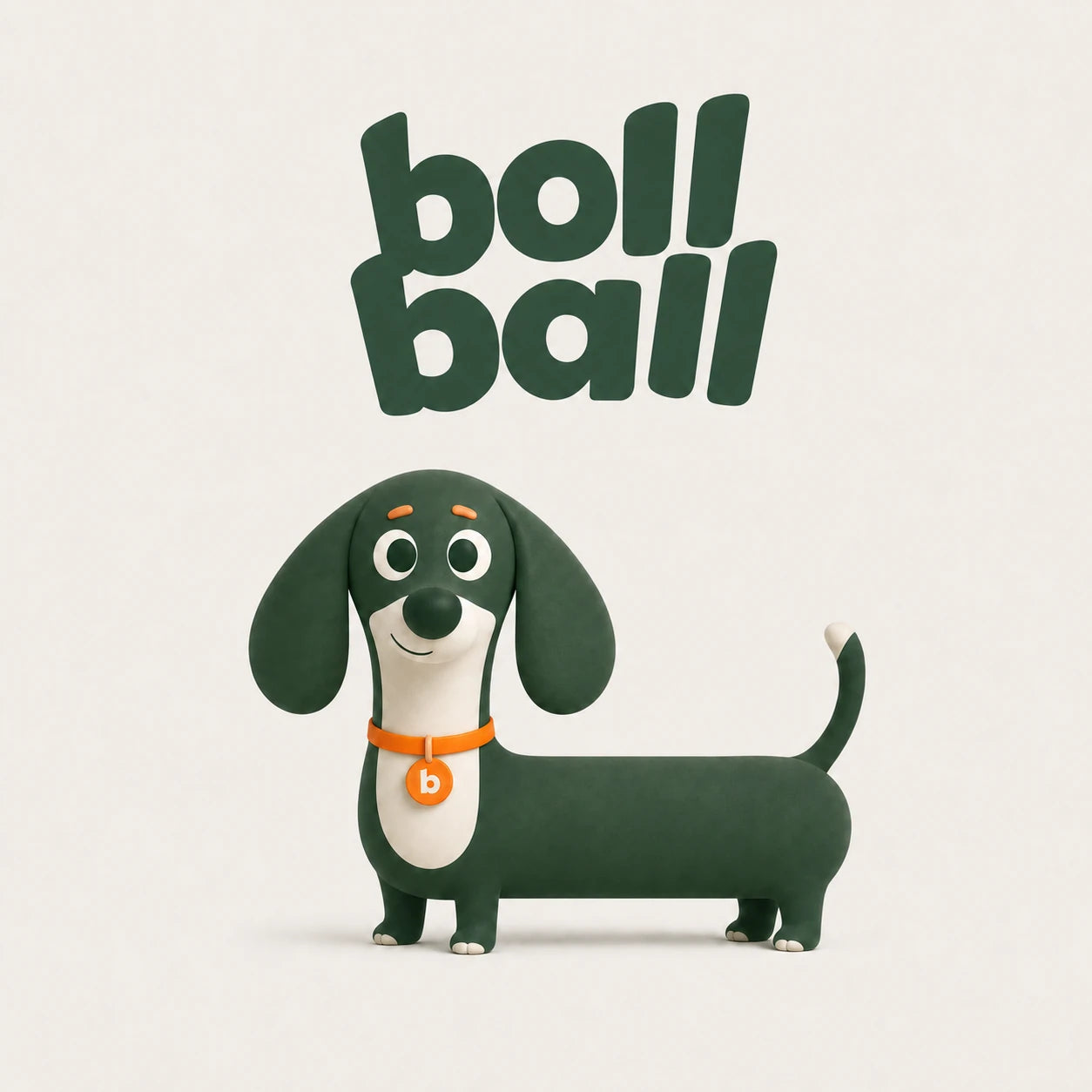 Ilustração 3D de um dachshund verde