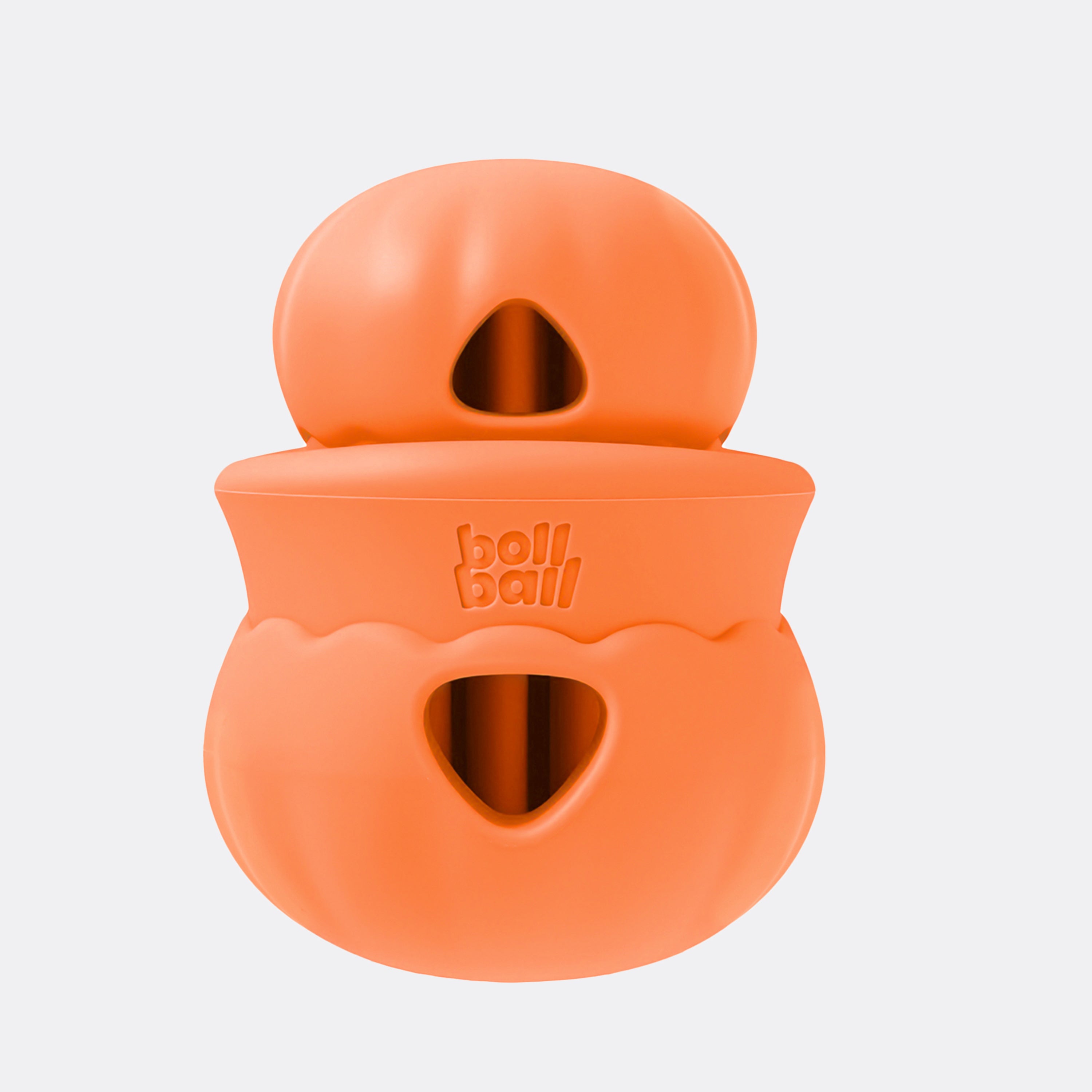 dois bollballs laranja empilhados em fundo claro
