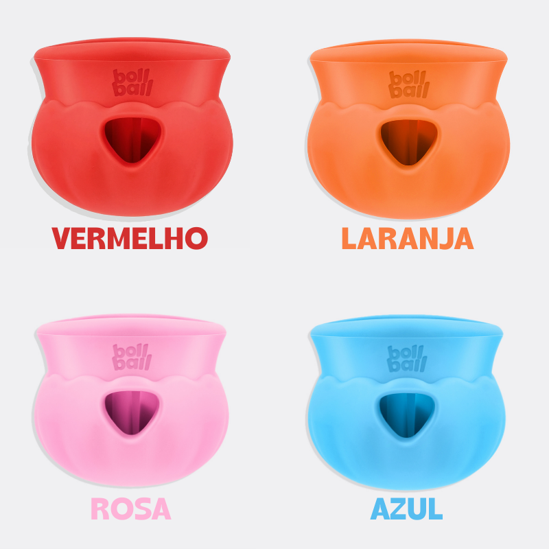 bollball nas cores vermelho, laranja, rosa e azul